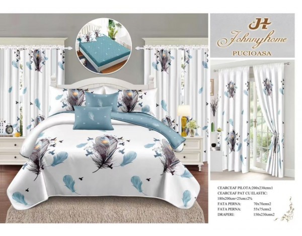 SET 8 PIESE LENJERIE CU DRAPERII DRA 03 SET 8 PIESE LENJERIE CU DRAPERII DRA 03